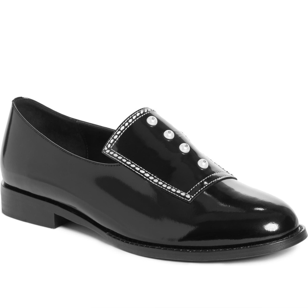 Opening Ceremony Leah Leather Faux Pearl Embellished Loafers